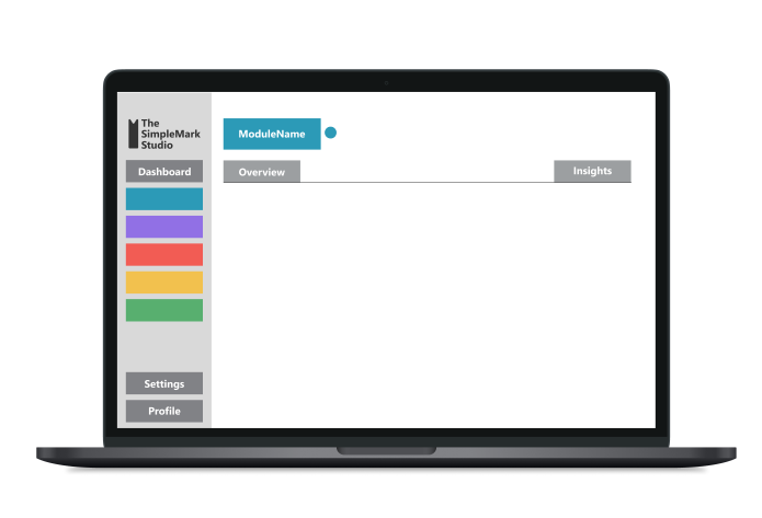 Reusable module page template wireframe
